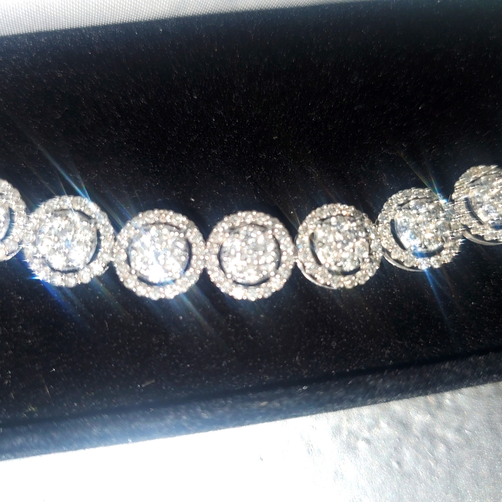 10k white gold 5k diamond tennis bracelet